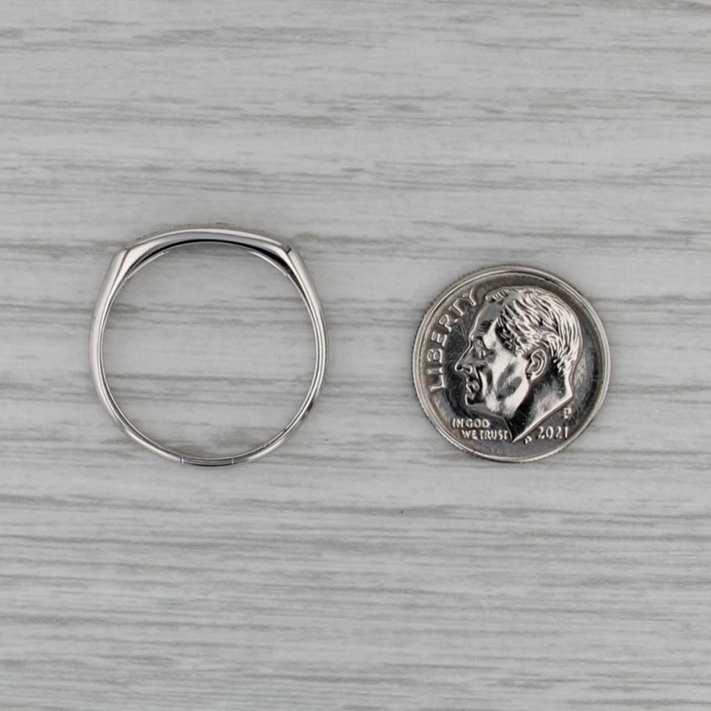 Antique 0.12ctw Diamond Wedding Band Stackable Platinum Ring Size 9 As Is