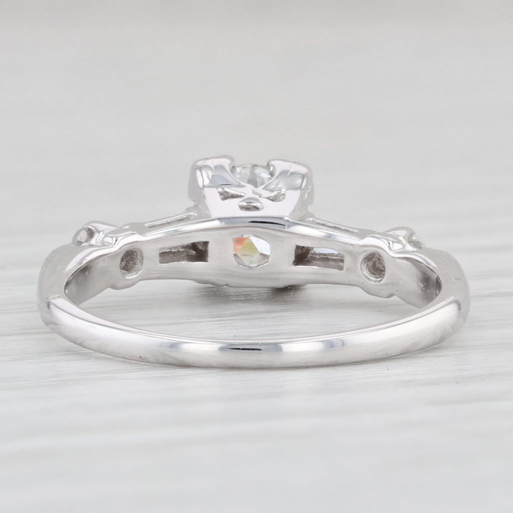 Light Gray 0.70ctw Round Diamond Engagement Ring 14k White Gold Size 5.5 GIA