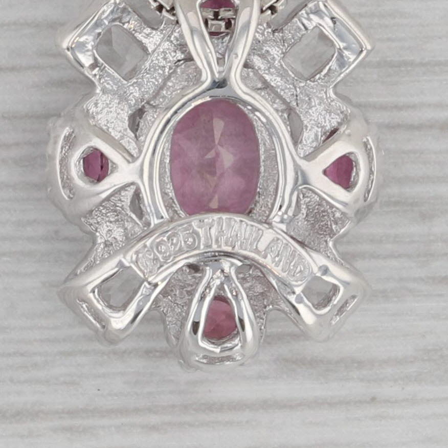 Gray 1.78ctw Pink Mystic & White Topaz Garnet Pendant Sterling Silver 18" Box Chain