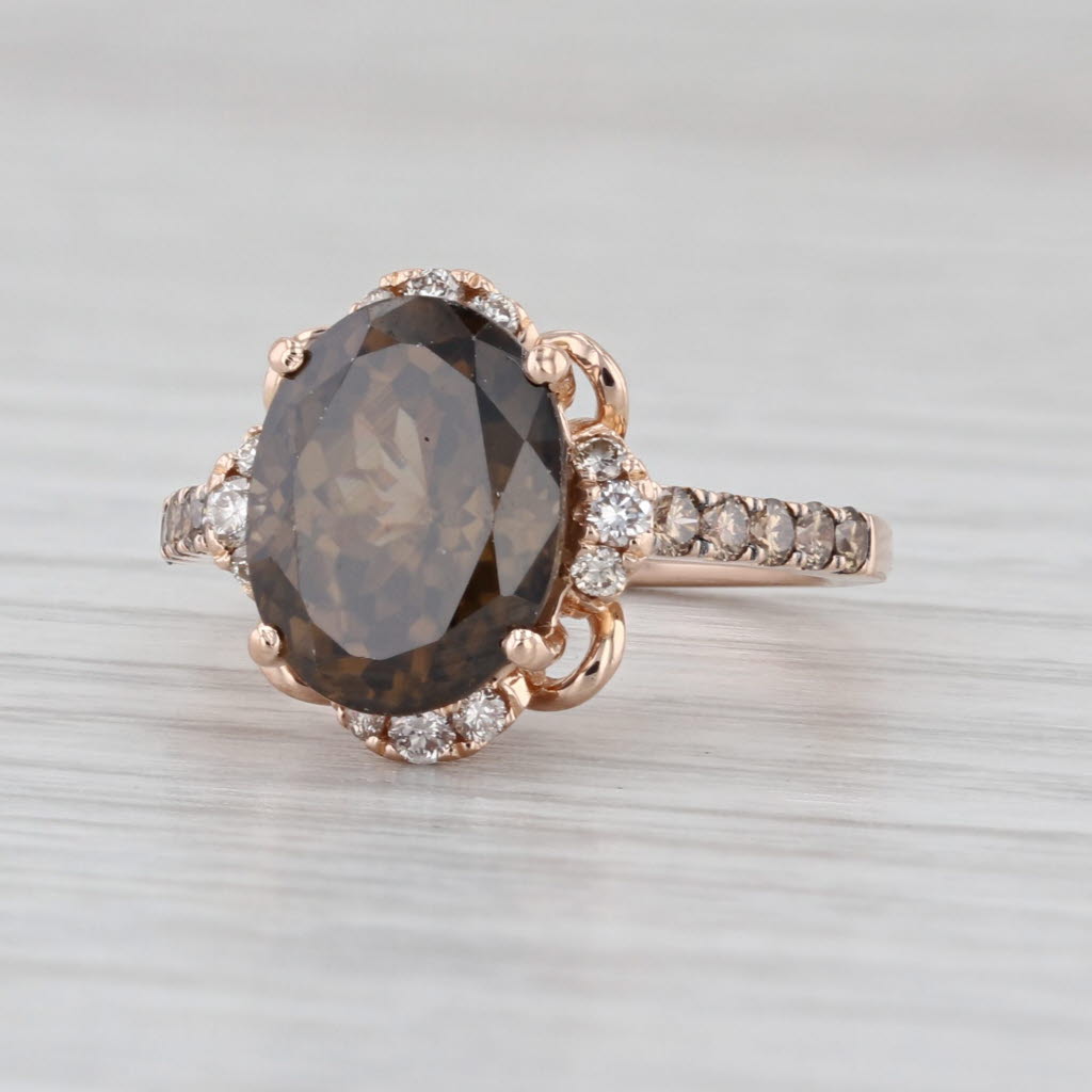 Le Vian 4.23ctw Oval Brown Zircon Diamond Ring 14k Rose Gold Size 4