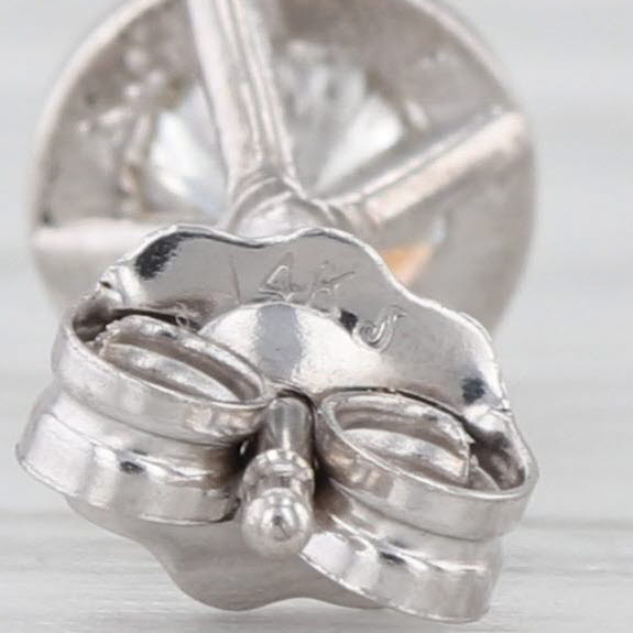 New 0.60ctw Round Brilliant Diamond Solitaire Stud Earrings 14k White Gold Studs