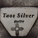 Slate Gray Southwestern Taos Cuff Bracelet Sterling Silver Cross Vintage Statement 7"