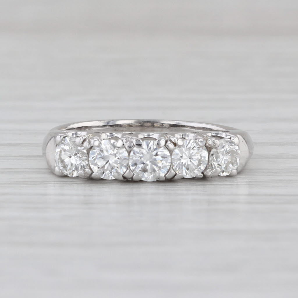 Vintage 1ctw Diamond Ring 14k White Gold Size 6-6.25 Wedding Anniversary Ring