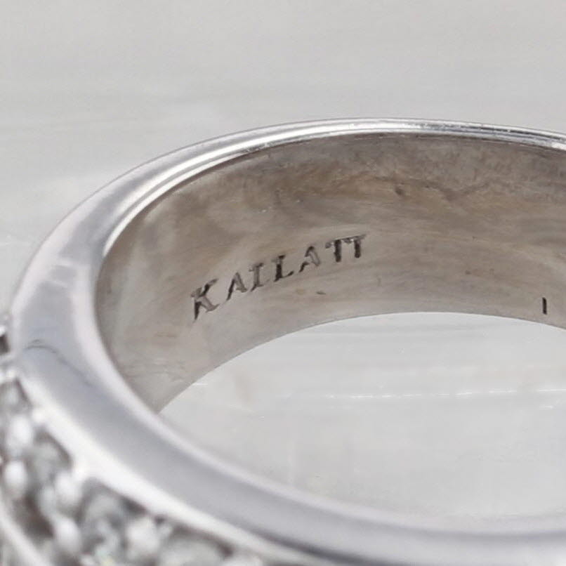 1.45ctw Diamond 3-Band Ring 14k White Gold Size 4.75 Bridal Anniverasry