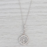 0.54ctw Diamond Eternity Circle Pendant Necklace 14k Gold 18.5" Cable Chain