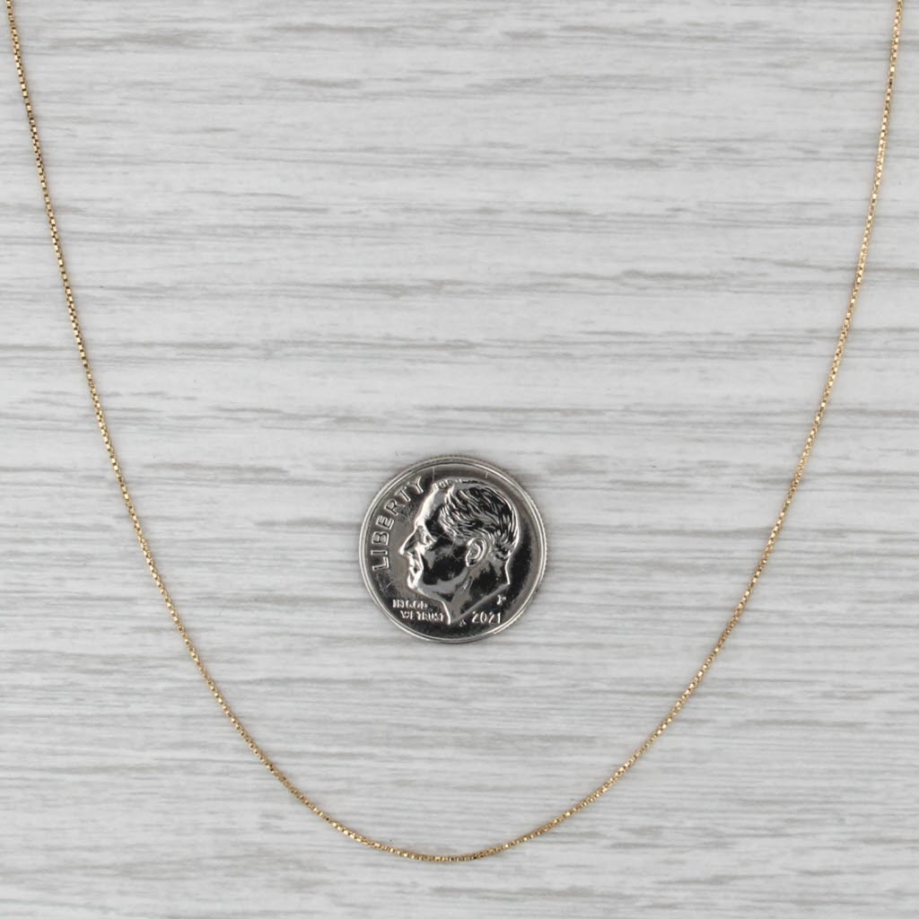 19" 0.5mm Box Chain Necklace 14k Yellow Gold