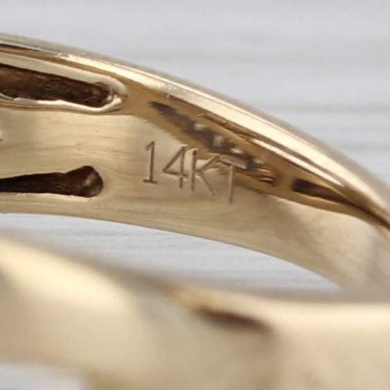 Le Vian 0.23ctw Diamond Cross Over Ring 14k Yellow Gold Size 6.75 Stackable Band