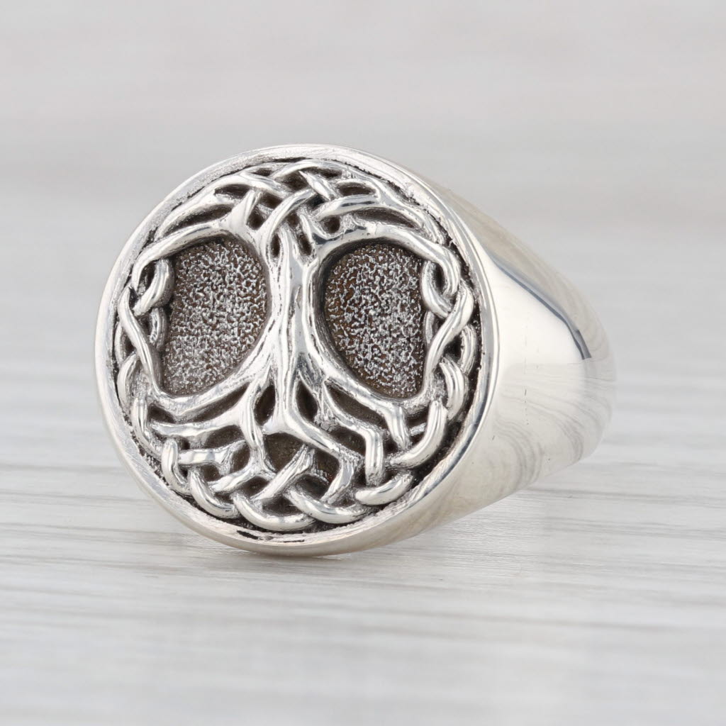 Yggdrasil Viking Tree Norse Tree of Life Ring Sterling Silver Size 7.5 Statement