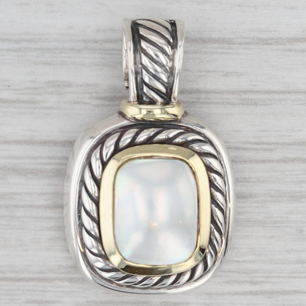 Yurman Albion Mabe Pearl Cabochon Enhancer Pendant Sterling Silver 14k Gold