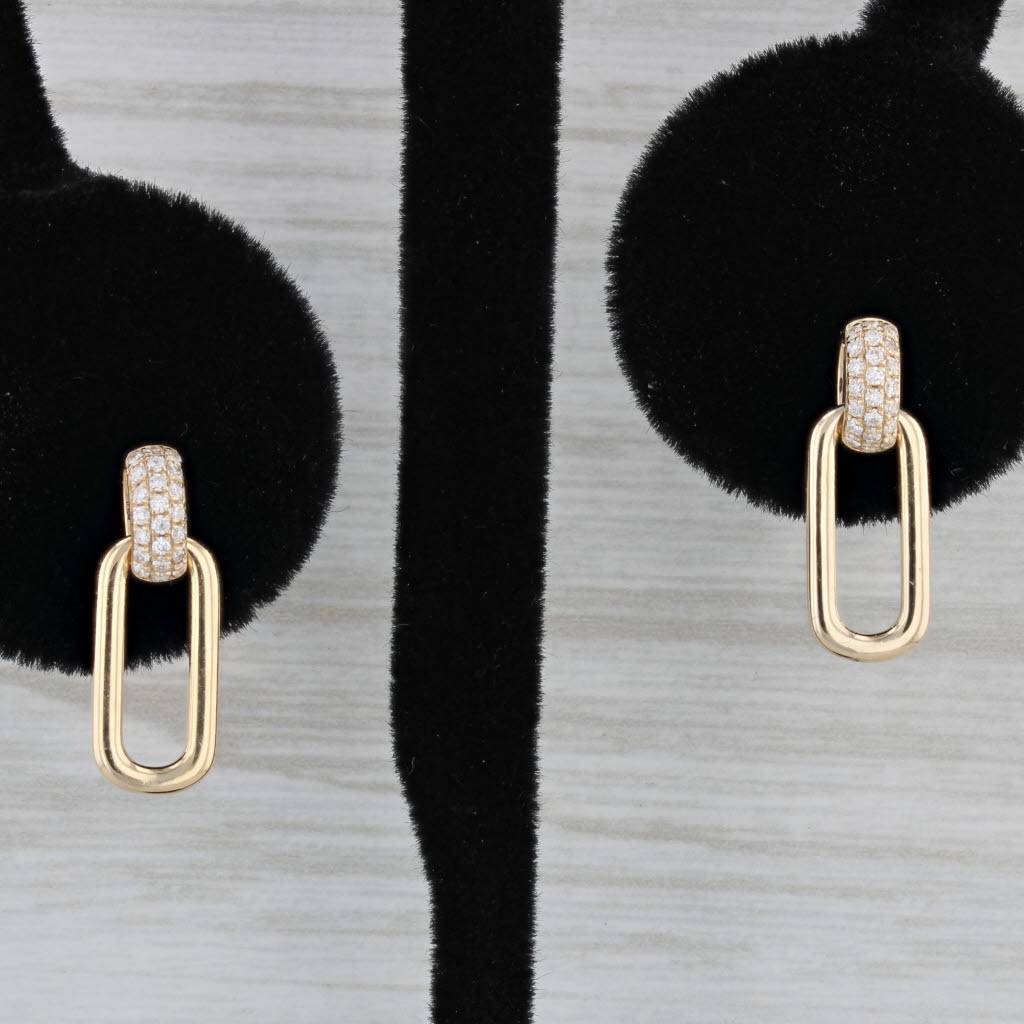 Black New 0.13ctw Diamond Drop Earrings 14k Yellow Gold