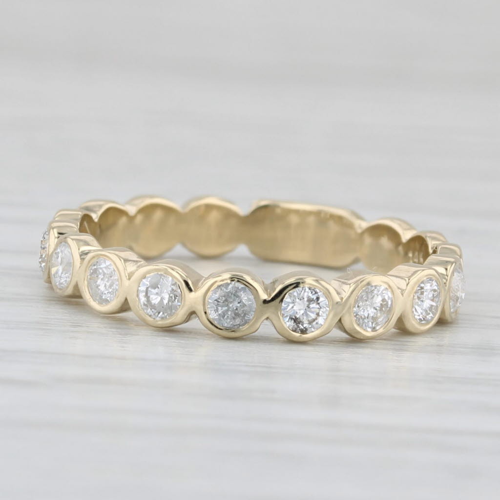 Light Gray 0.40ctw Diamond Wedding Stackable Band 14k Yellow Gold Size 7.25 Ring