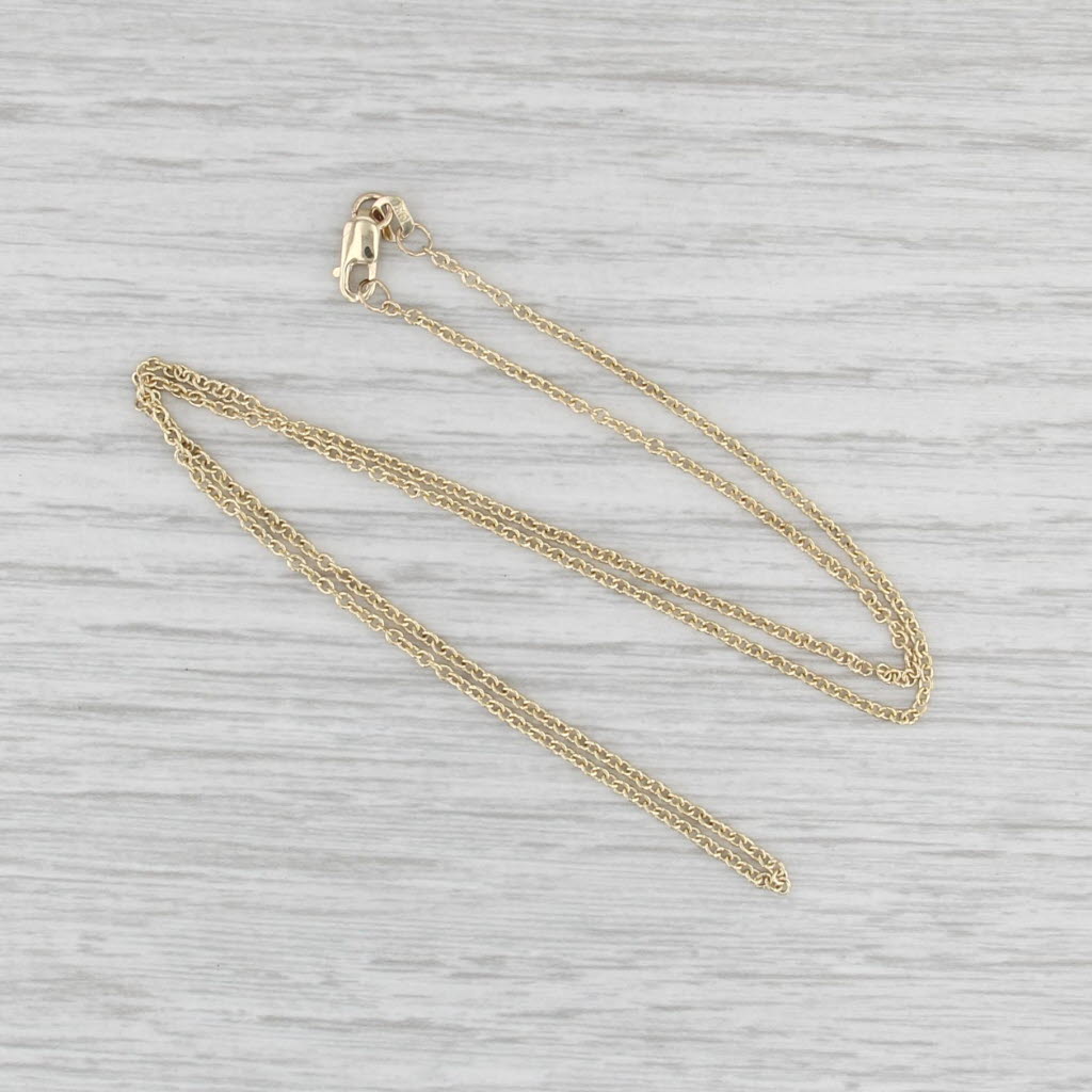 Cable Chain Necklace 14k Yellow Gold 18" 1.3mm