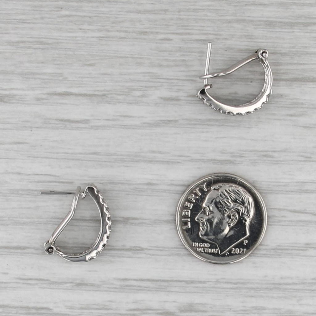 0.50ctw Diamond J-Hook Drop Earrings 14k White Gold Omega Backs
