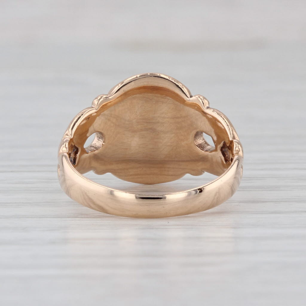 Antique Engravable Signet Ring 10k Yellow Gold Size 5.5