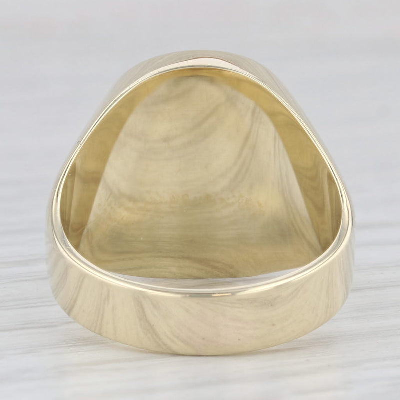 Vintage Men's Onyx Malachite Ring 14k Yellow Gold Size 10 Holland