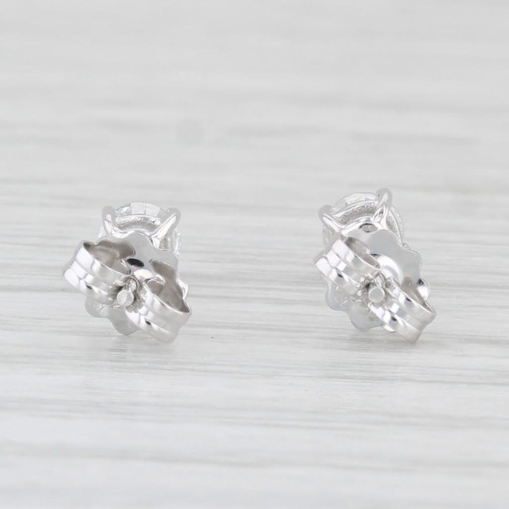 Light Gray 0.32ctw Round Diamond Solitaire Stud Earrings 14k White Gold