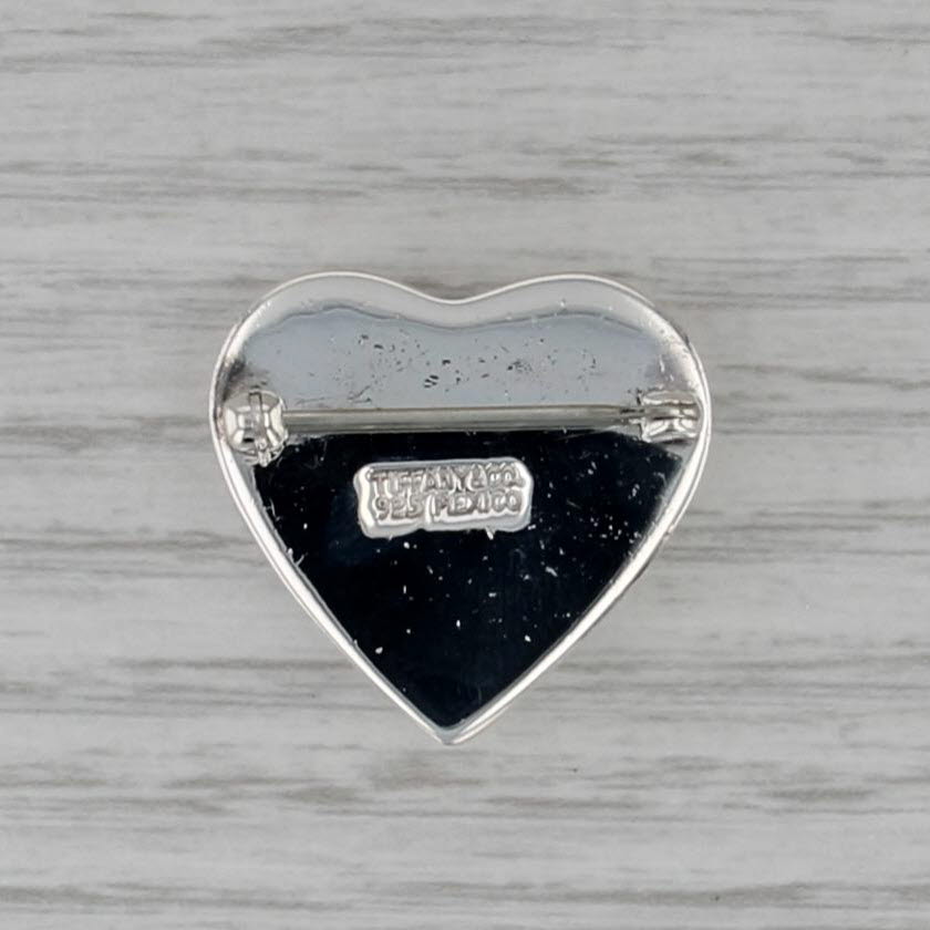 Tiffany & Co Puffy Heart Pin Sterling Silver Brooch
