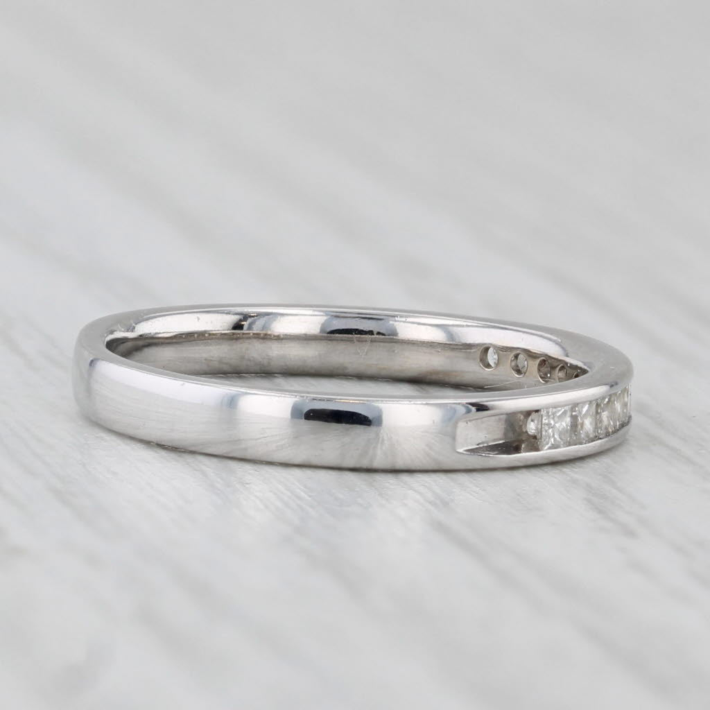 0.25ctw Channel Set Diamond Wedding Band 14k White Gold Size 5.5 Stackable Ring