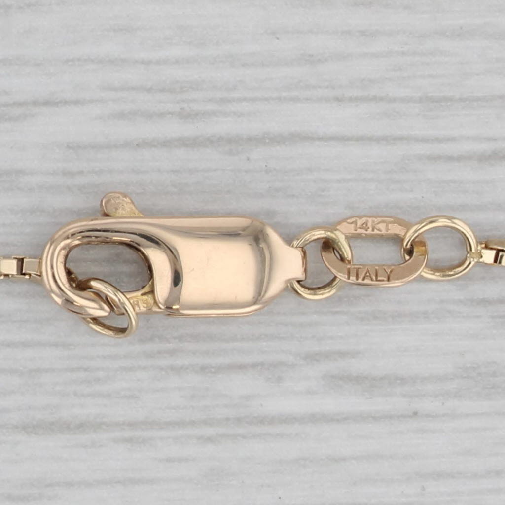 Gray Box Chain Necklace 14k Yellow Gold 20.5" 1mm Lobster Clasp