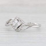 Light Gray 0.40ctw Diamond Princess Engagement Ring 10k White Gold Size 8.5 Bypass