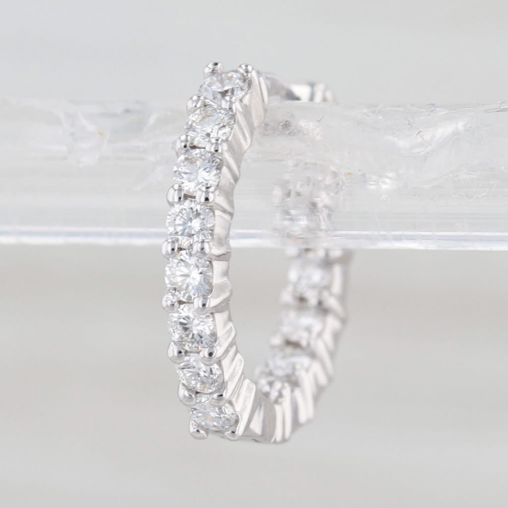 Roberto Coin Single Replacement Hoop Earring 18k White Gold 0.40ctw Diamonds