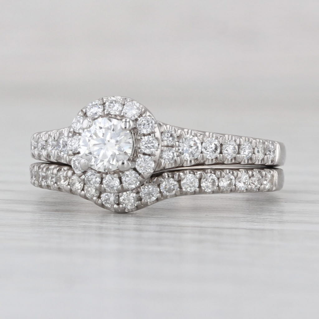 Tolkowsky Engagement Ring Wedding Band Bridal Set 14k White Gold Size 6.5 Box