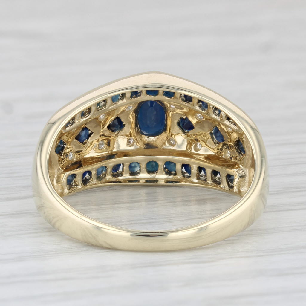 Light Gray 1.15ctw Blue Sapphire Diamond Ring 14k Yellow Gold Size 10.25