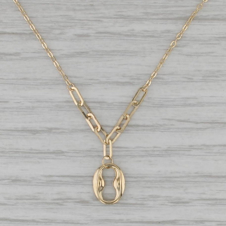 Cable Chain Necklace Mariner Chain Link Pendant 18k Yellow Gold 16.25"