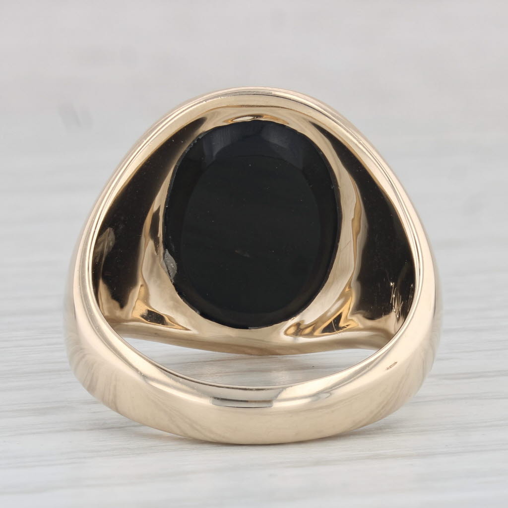 Light Gray Alpha Phi Alpha Onyx Ring 10k Yellow Gold Size 9.5 Fraternity Signet