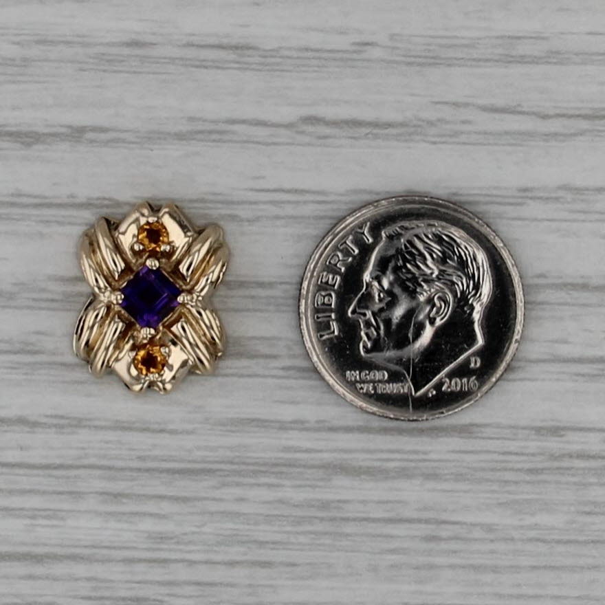 Richard Klein 0.44ctw Amethyst Citrine Slide Bracelet Charm 14k Gold KLJCI