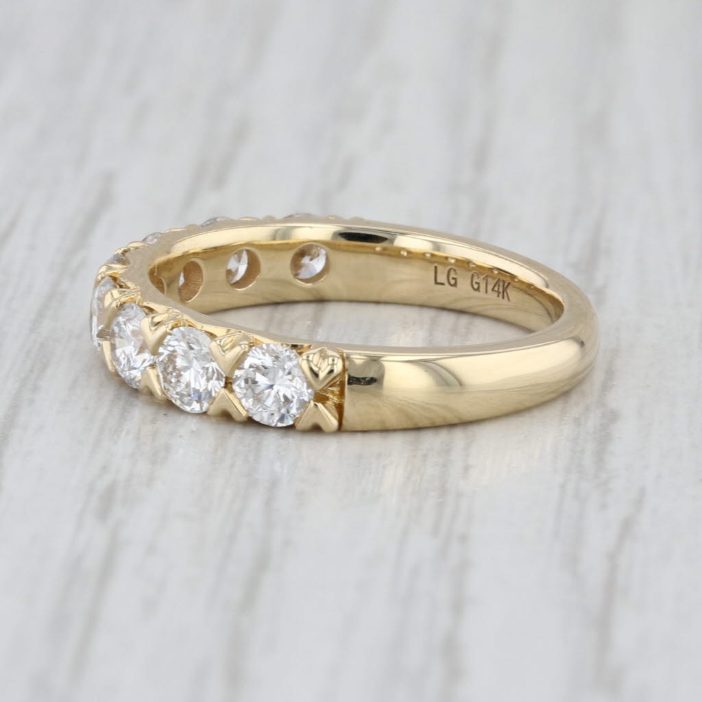 New 1.40ctw Lab Grown Diamond Wedding Band 14k Yellow Gold Sz 6.5 Stackable Ring