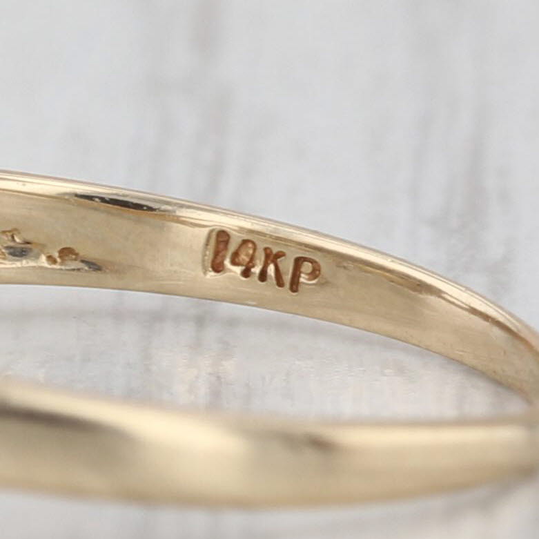 0.45ctw Diamond Pyramid Rooftop Ring 14k Yellow Gold Stackable Wedding Band Size 7