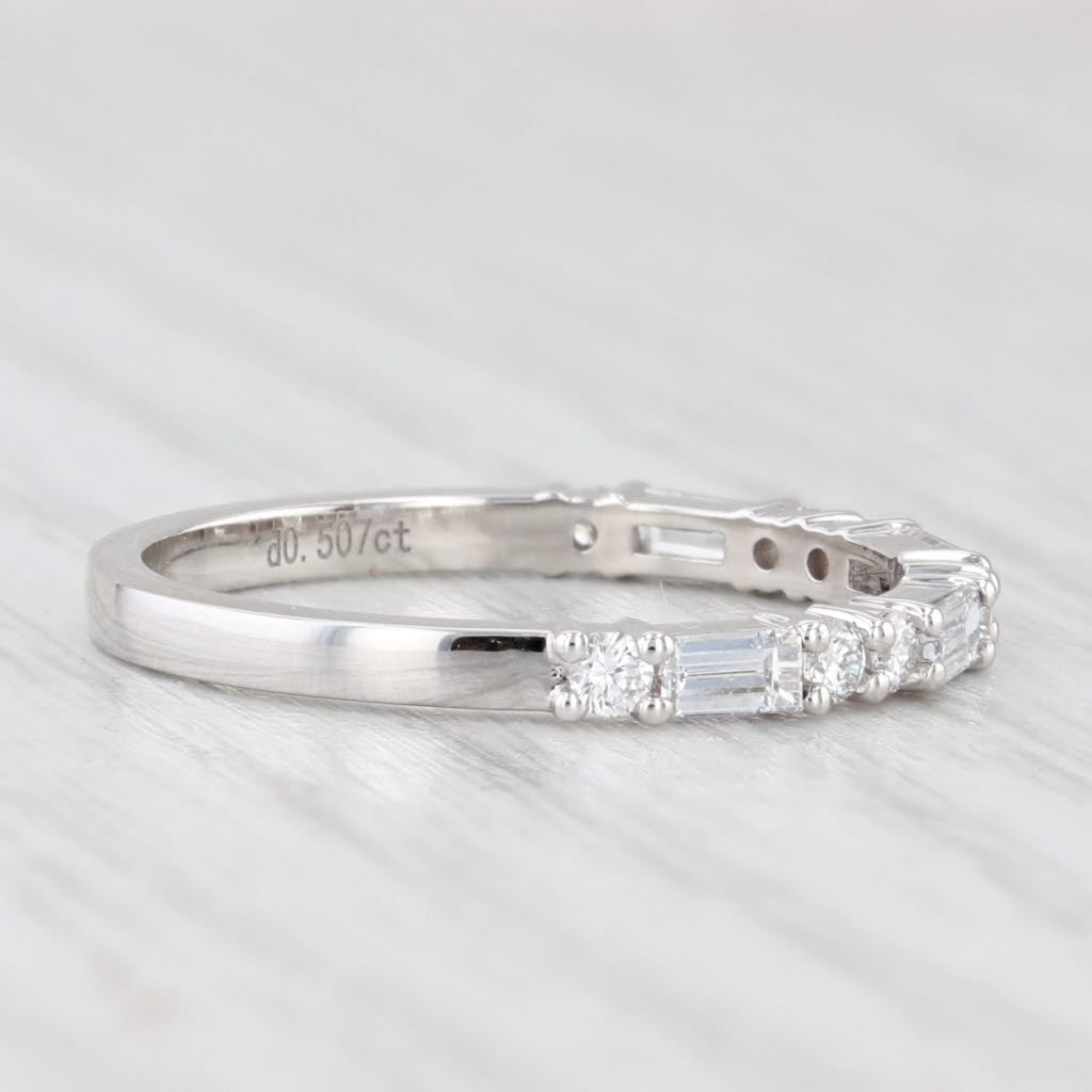 Light Gray New 0.50ctw Lab Grown Diamond Ring Wedding Anniversary Band 14k White Gold S 6.5