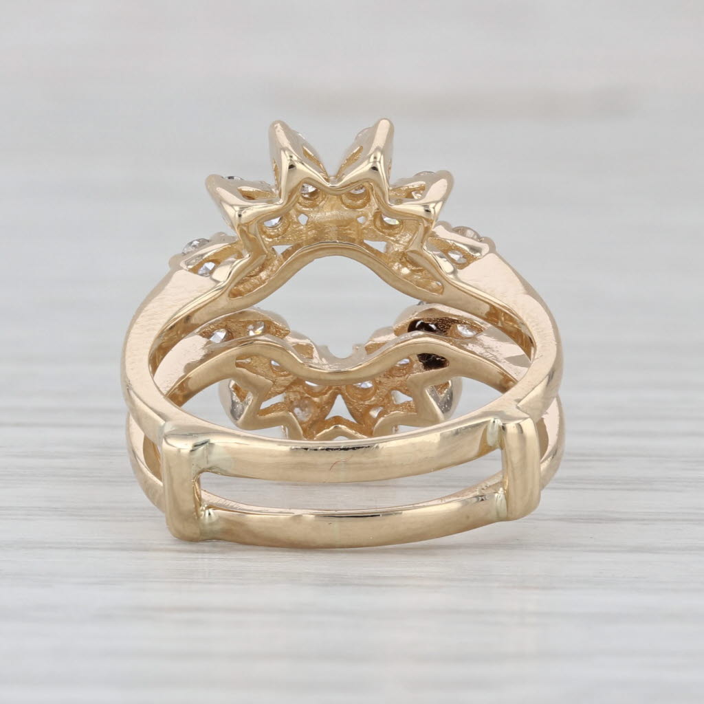 0.40ctw Diamond Ring Jacket Enhancer Bridal 14k Yellow Gold Size 5.5