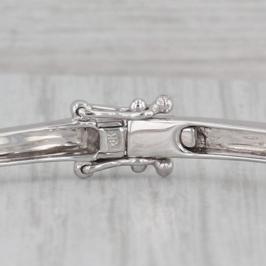 Gray 0.81ctw Diamond Bow Bangle Bracelet 18k White Gold 6"