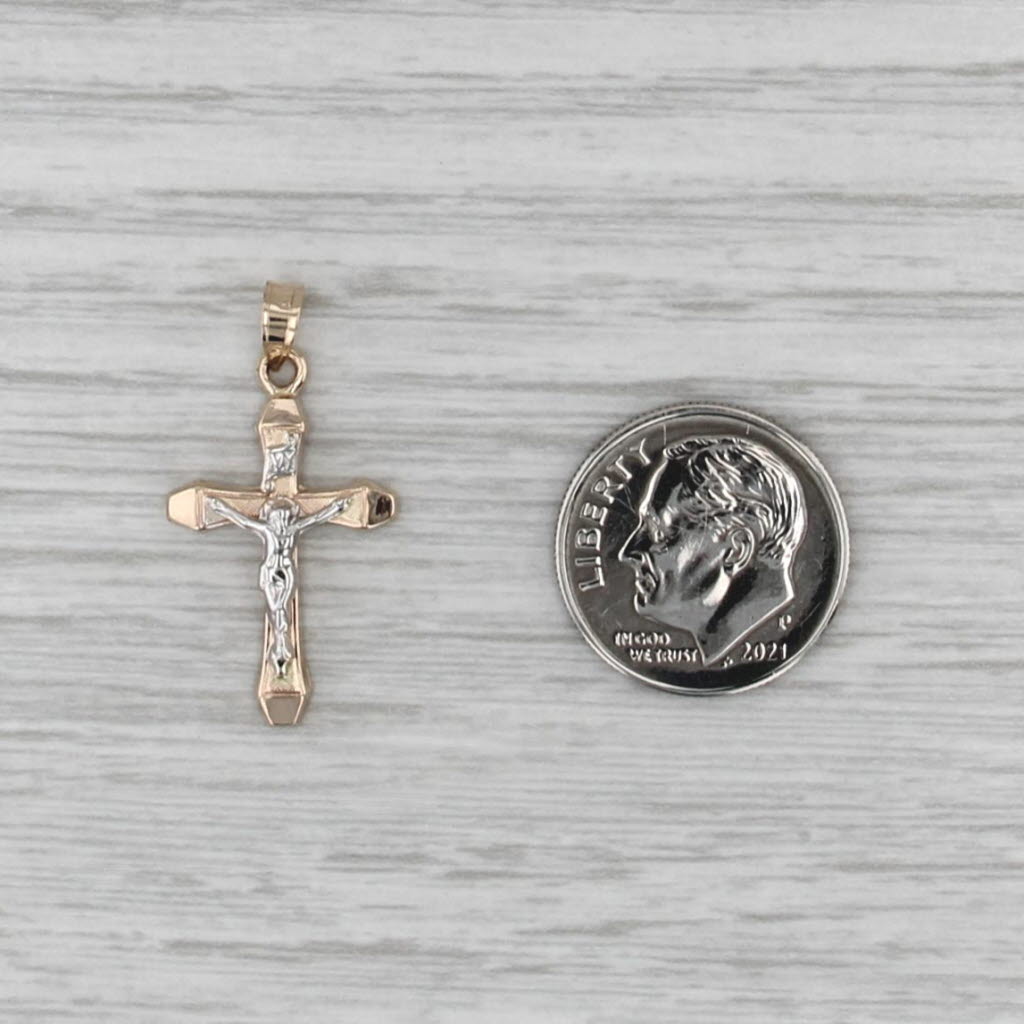 New Crucifix Cross Pendant 14k Yellow White Gold Religious Jewelry