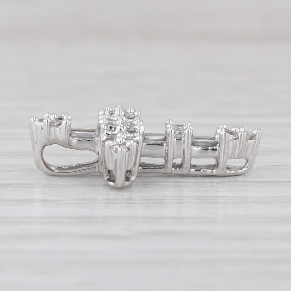 0.58ctw Diamond Cross Pendant 18k White Gold Small Floating Drop