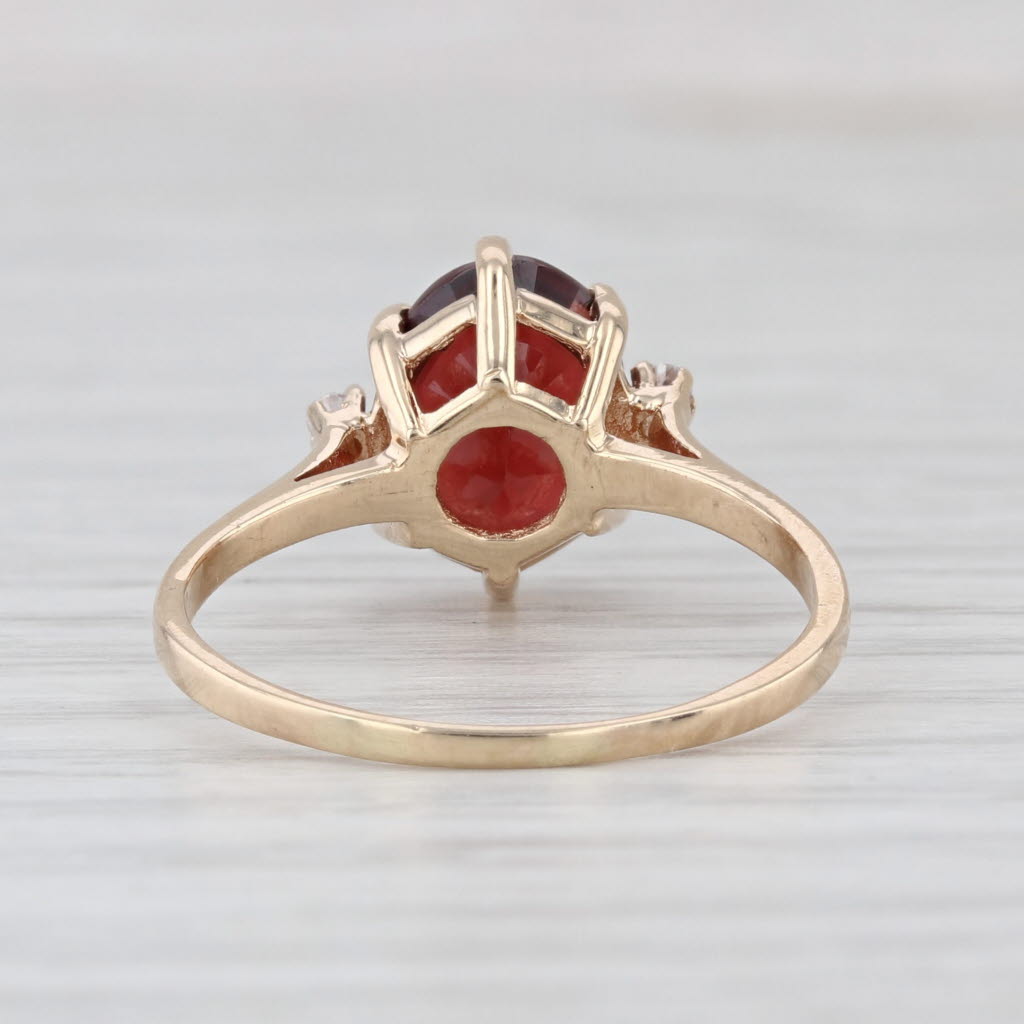 2.53ct Oval Garnet Ring 10k Yellow Gold Size 7.5