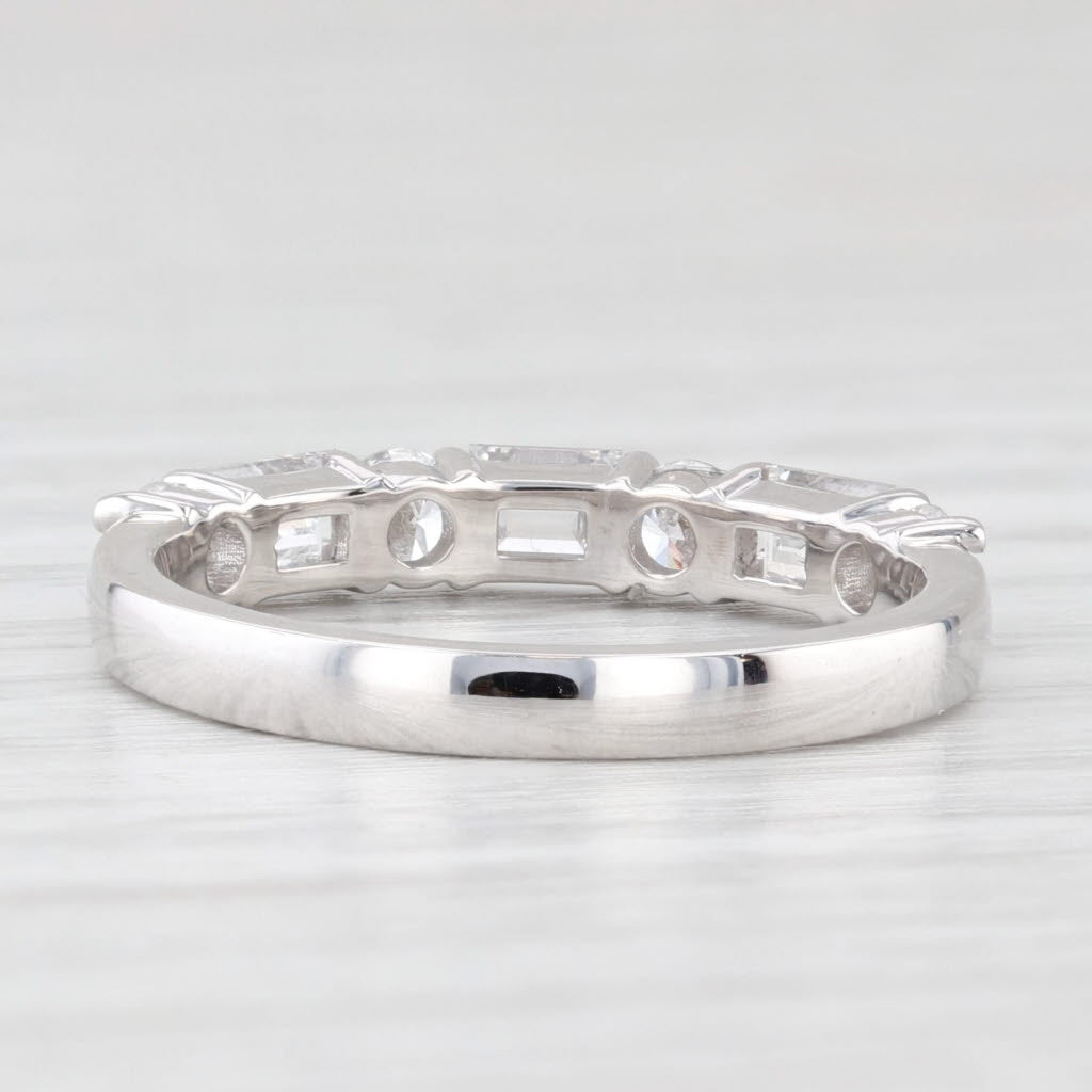 Light Gray New 1.14ctw Lab Grown Diamond Wedding Band 14k White Gold S 6.25 Stackable Ring