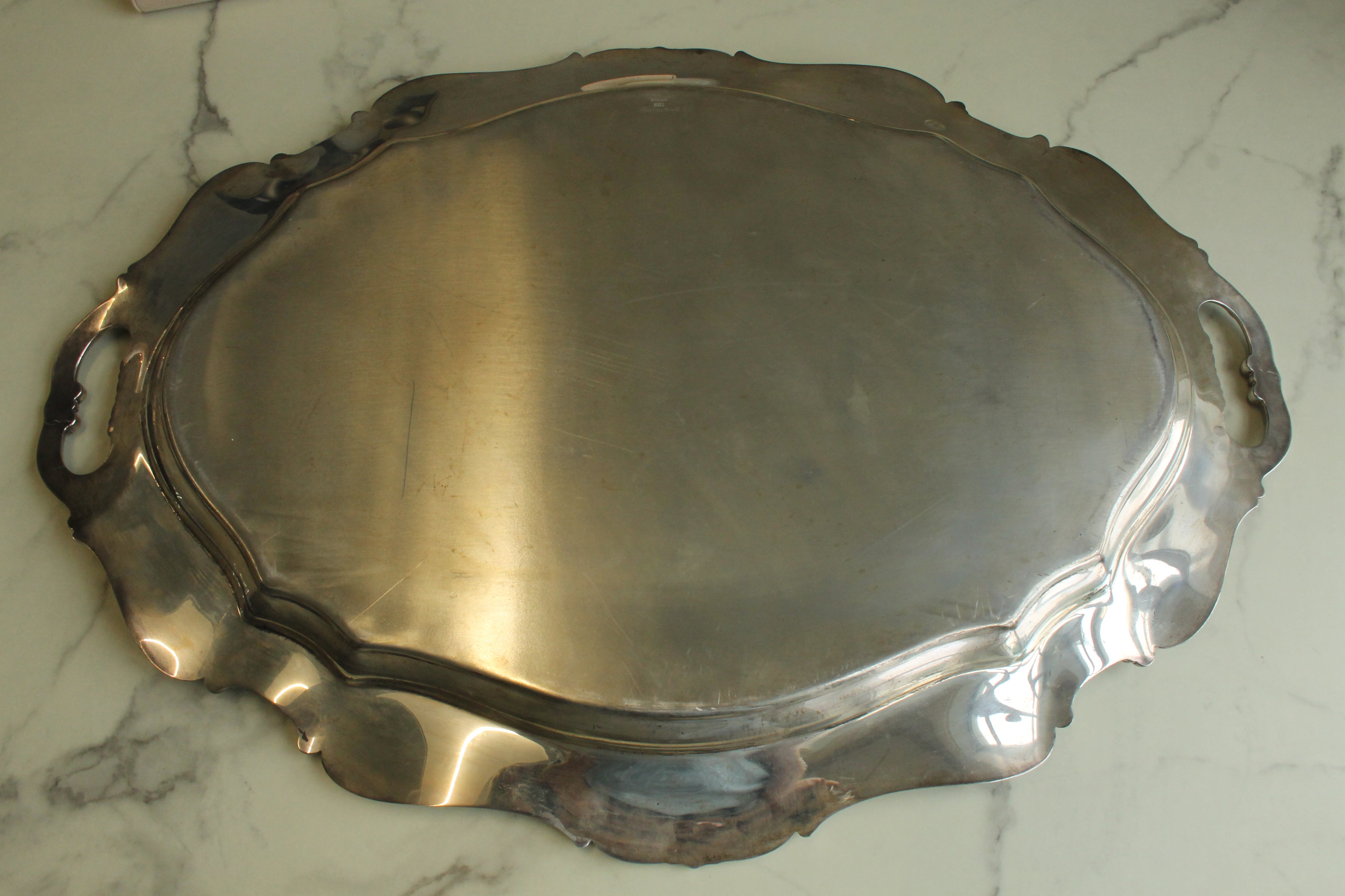 Dim Gray Reed & Barton Hampton Court Large Sterling Silver Serving Tray Platter 104.5 ozt