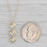 Gray 0.20ctw 3-Stone Diamond Pendant Necklace 14k Yellow Gold 18" Rope Chain