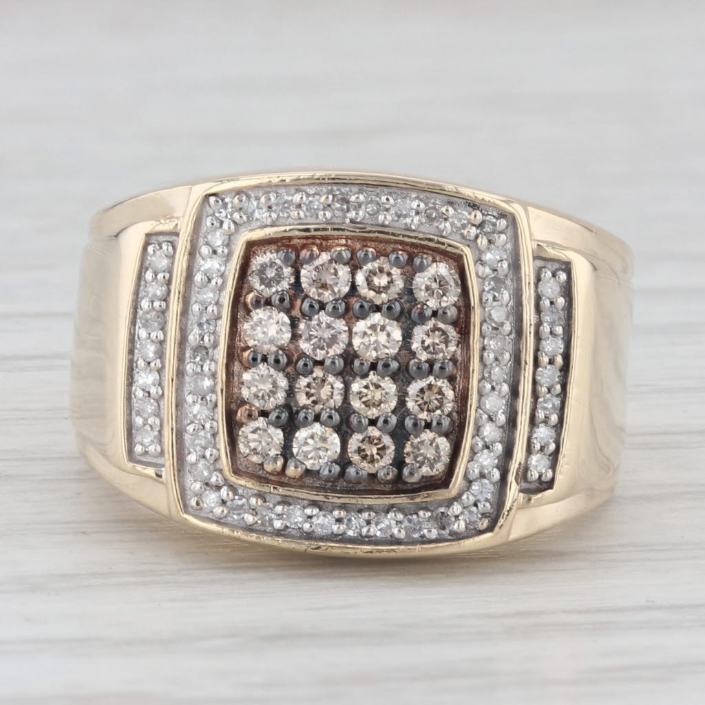 Light Gray 0.43ctw Brown & White Diamond Ring 10k Yellow Gold Size 6