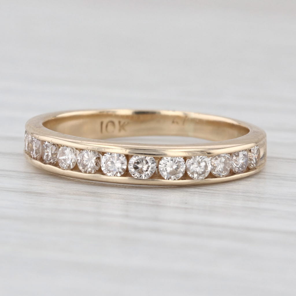0.40ctw Diamond Wedding Band 10k Yellow Gold Size 5.5 Stackable Ring