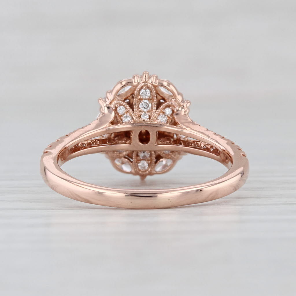 1.50ctw Tanzanite Diamond Halo Ring 14k Rose Gold Engagement Size 8.5