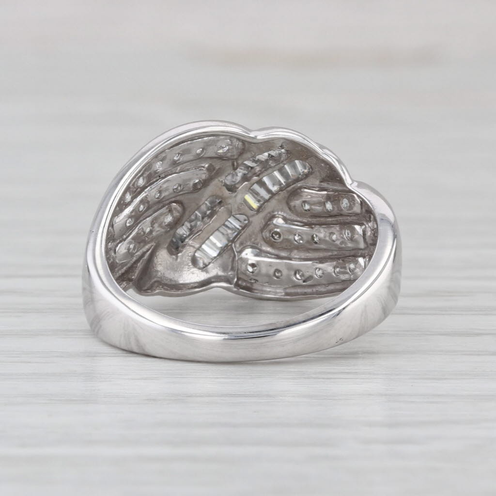 0.60ctw Diamond Knot Overlay Ring 10k white Gold Size 7.25