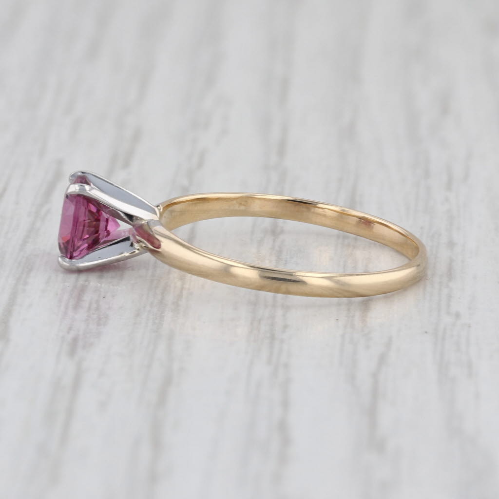 1.10ct Pinkish Purple Rhodolite Garnet Solitaire Ring 14k Yellow Gold Size 8