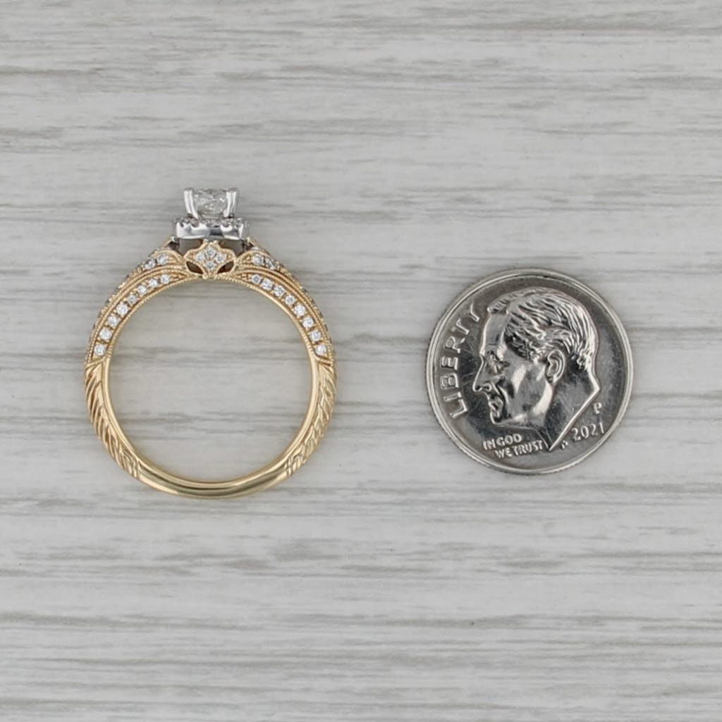 Neil Lane 0.84ctw Princess Diamond Halo Engagement Ring 14k Yellow Gold Sz 6.75
