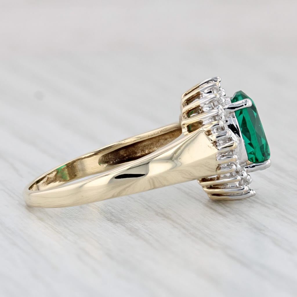 Light Gray 2.05ctw Oval Lab Created Emerald Diamond Halo Ring 10k Yellow Gold Size 8