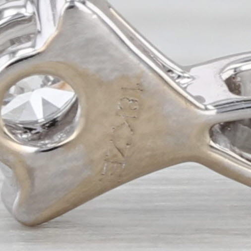 0.19ct Diamond Solitaire Pendant Necklace 18k White Gold 18" Box Chain