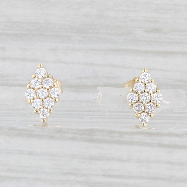 0.27ctw Cubic Zirconia Cluster Stud Earrings 10k Yellow Gold